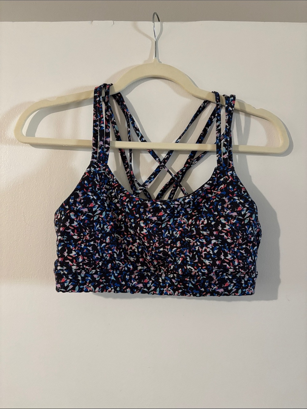 GAP Navy Multi Strappy Printed Sports Bra
